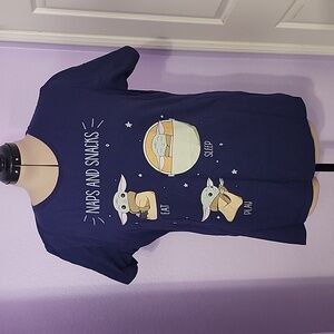 EUC Disney Star Wars Mandalorian Grogru Baby Yoda Blue Tshirt Size XXL